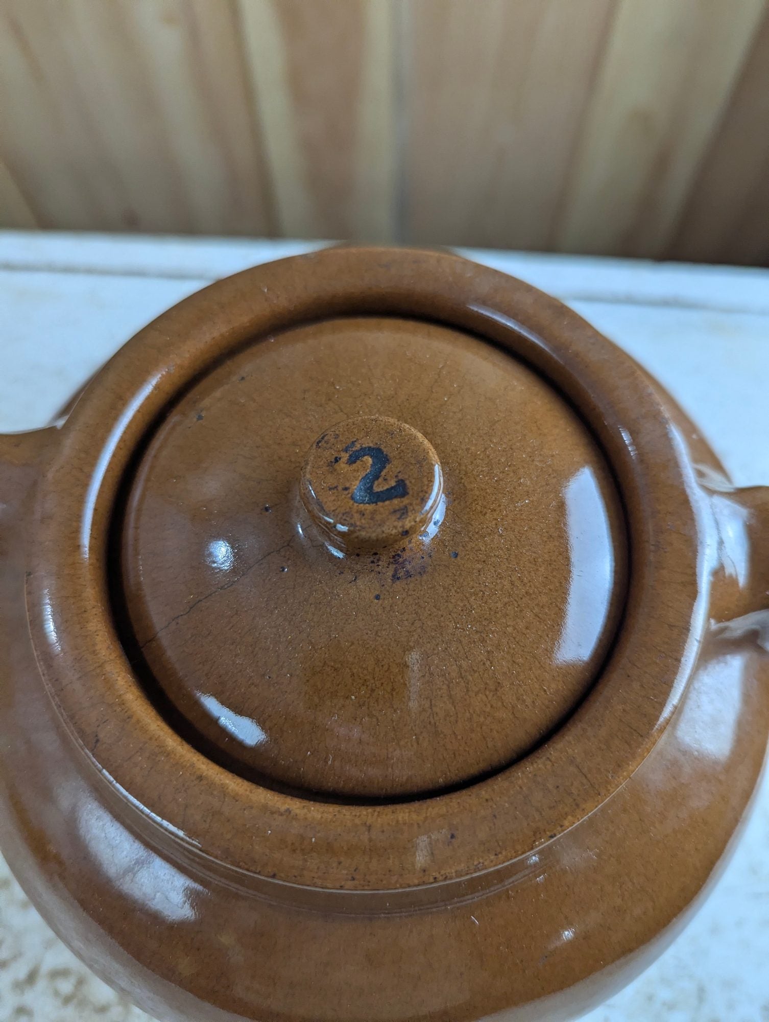 Vintage Medicine Hat Potteries #2 Bean Pot with Lid