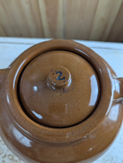 Vintage Medicine Hat Potteries #2 Bean Pot with Lid
