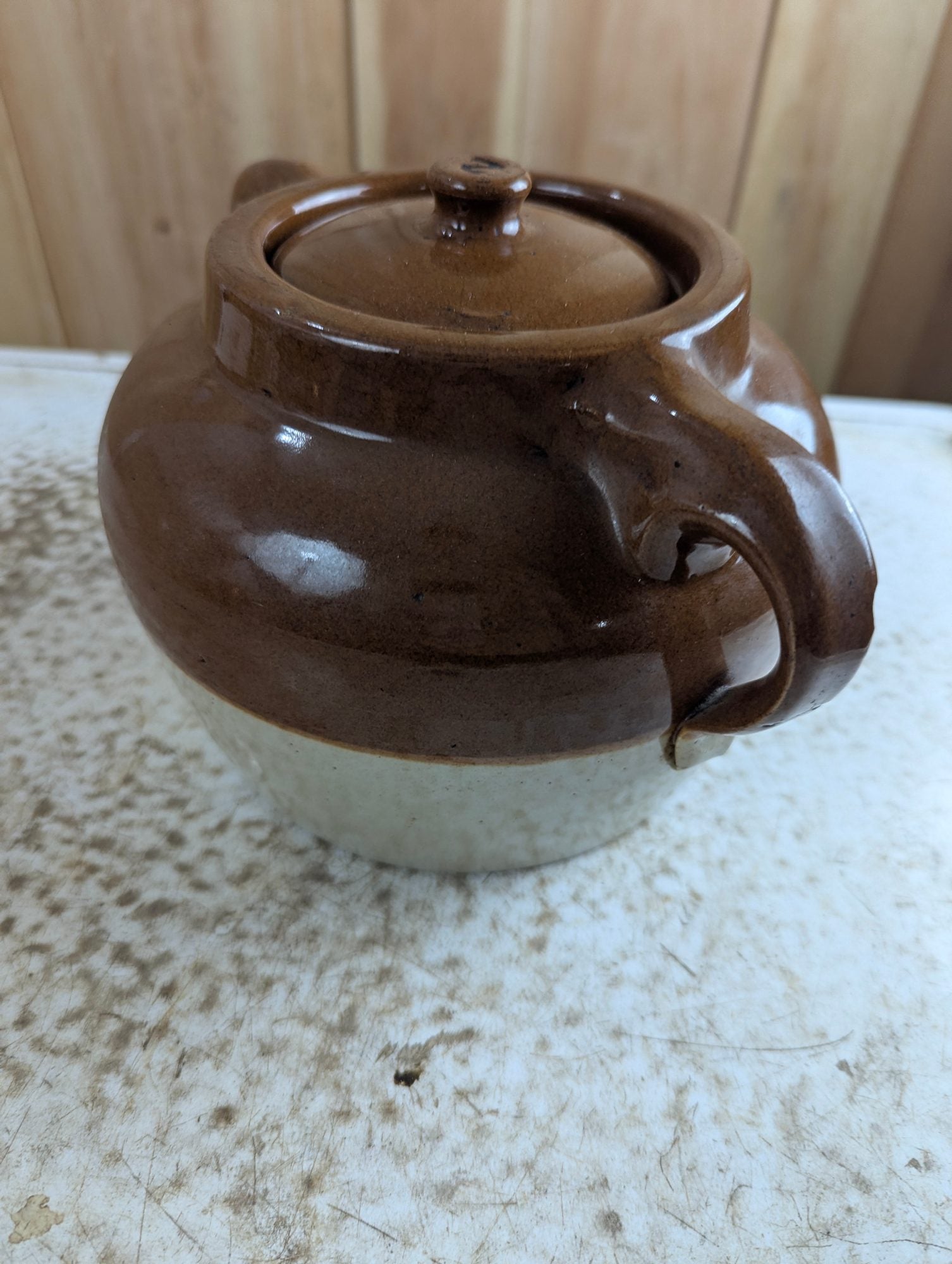 Vintage Medicine Hat Potteries #2 Bean Pot with Lid