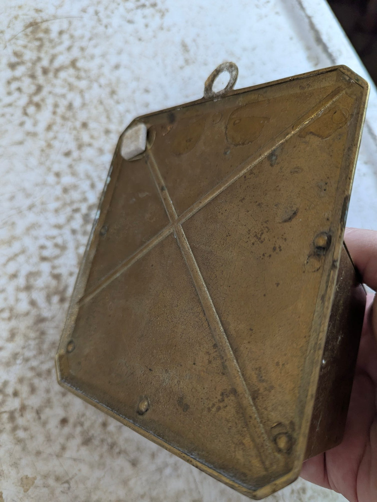 Vintage Wall-Mounted Brass Salt Box Container