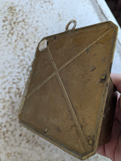 Vintage Wall-Mounted Brass Salt Box Container