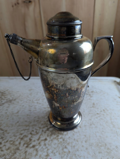 Vintage Crescent Silver-plated Art Deco Cocktail Shaker Pitcher