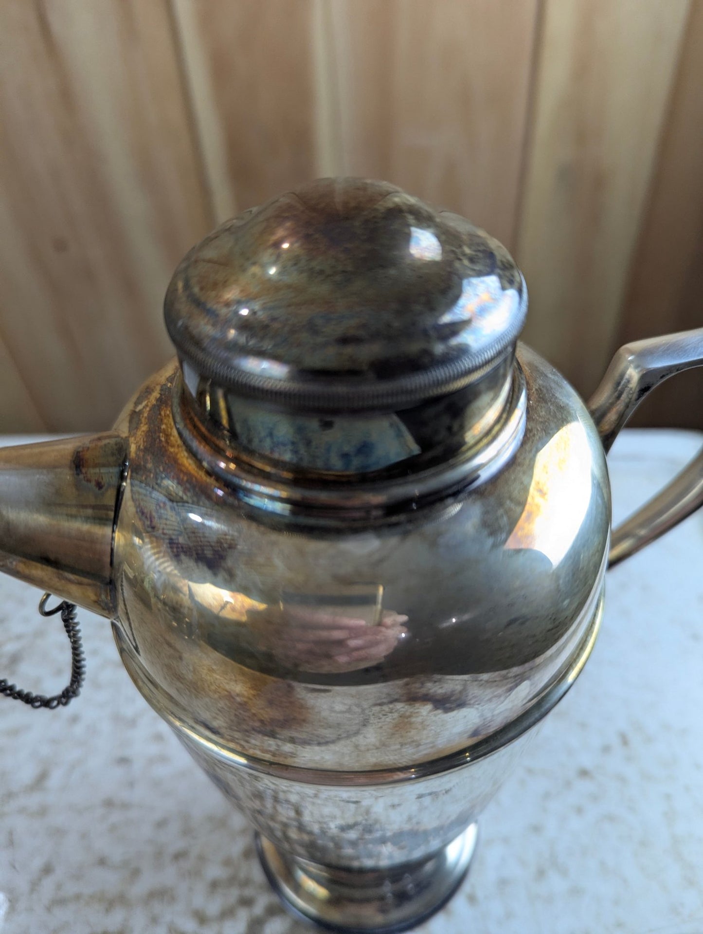 Vintage Crescent Silver-plated Art Deco Cocktail Shaker Pitcher