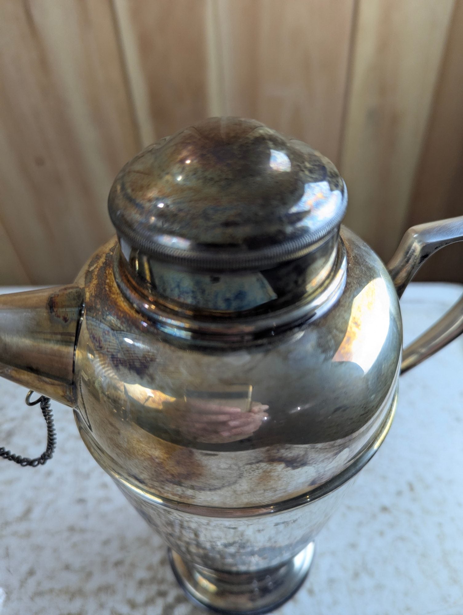 Vintage Crescent Silver-plated Art Deco Cocktail Shaker Pitcher