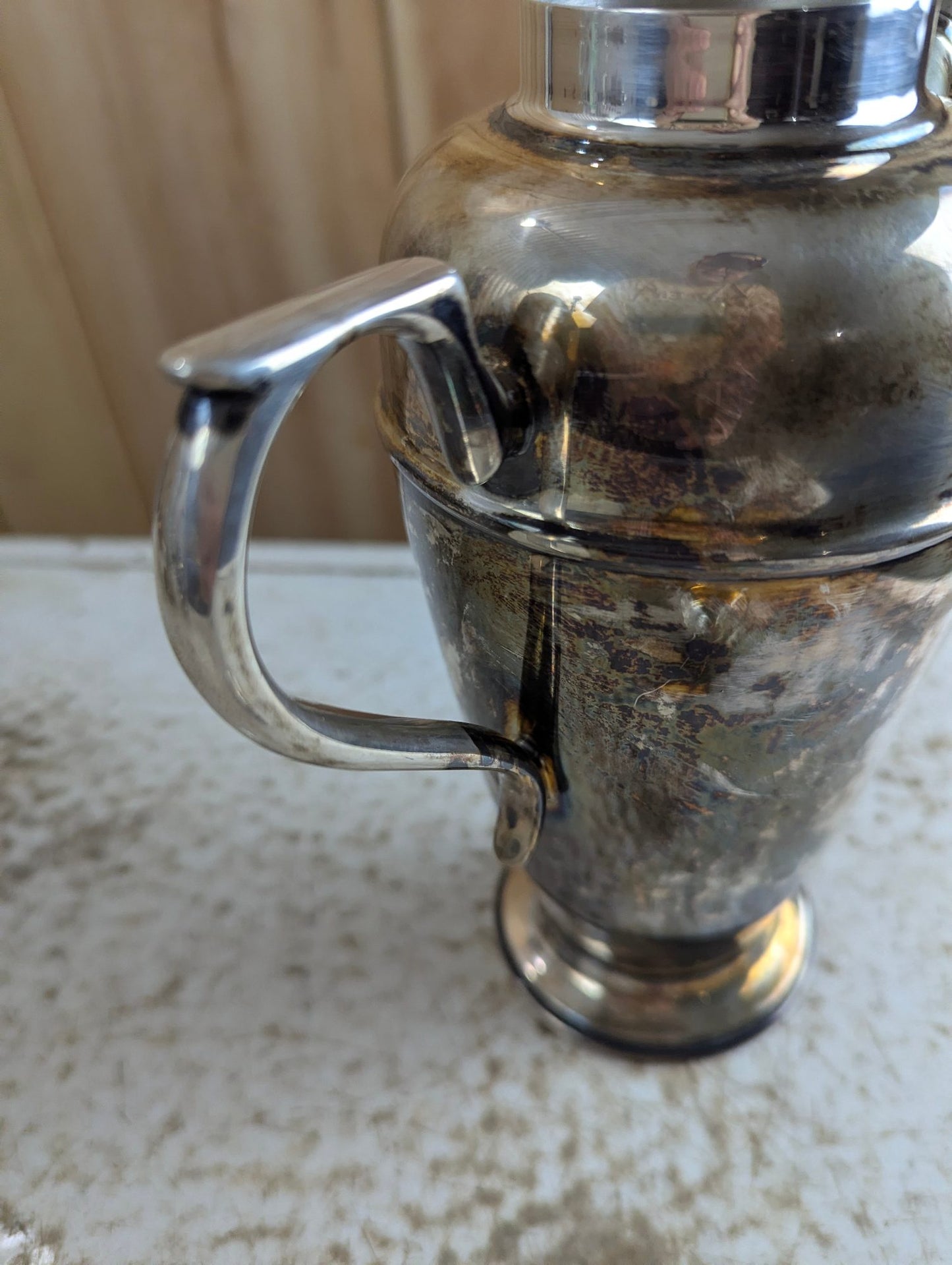 Vintage Crescent Silver-plated Art Deco Cocktail Shaker Pitcher