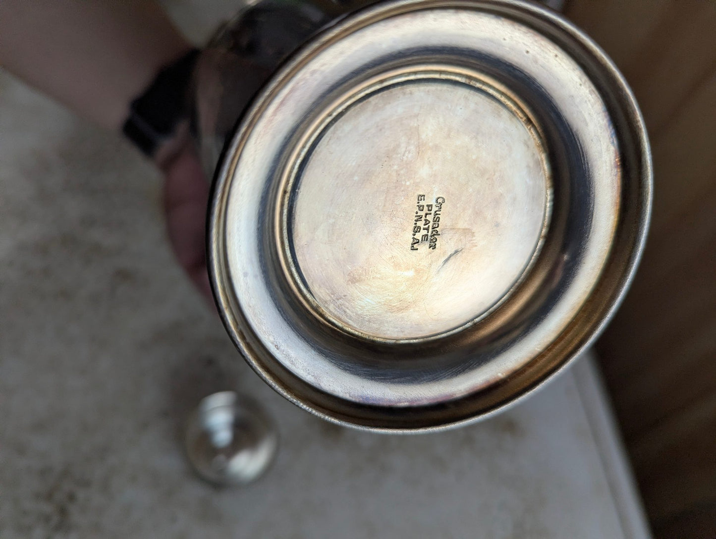 Vintage Crescent Silver-plated Art Deco Cocktail Shaker Pitcher