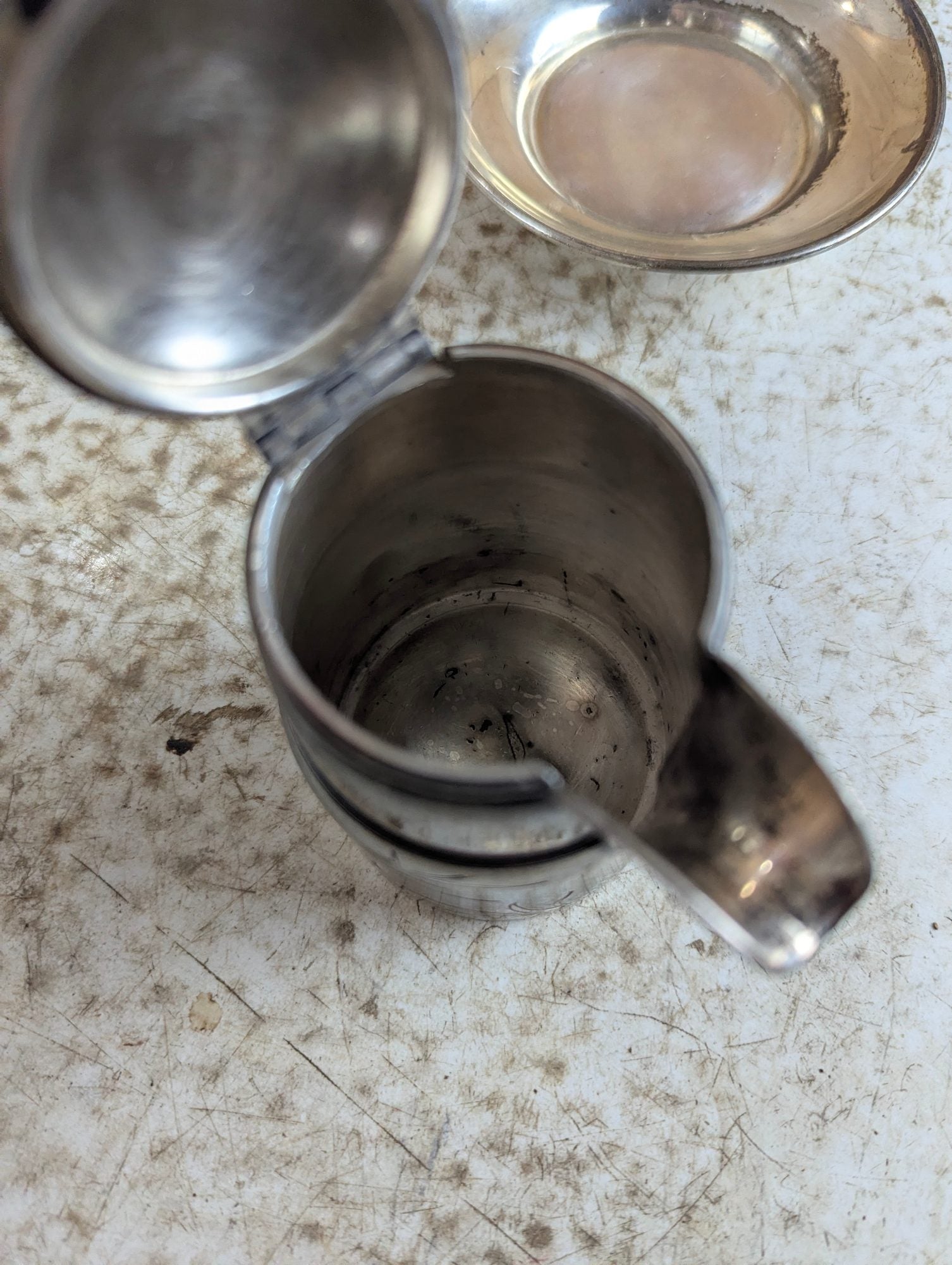 Antique Reed and Barton Silver-plated Lidded Hotel Pitcher and Saucer Set