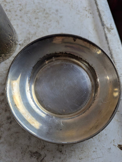 Antique Reed and Barton Silver-plated Lidded Hotel Pitcher and Saucer Set