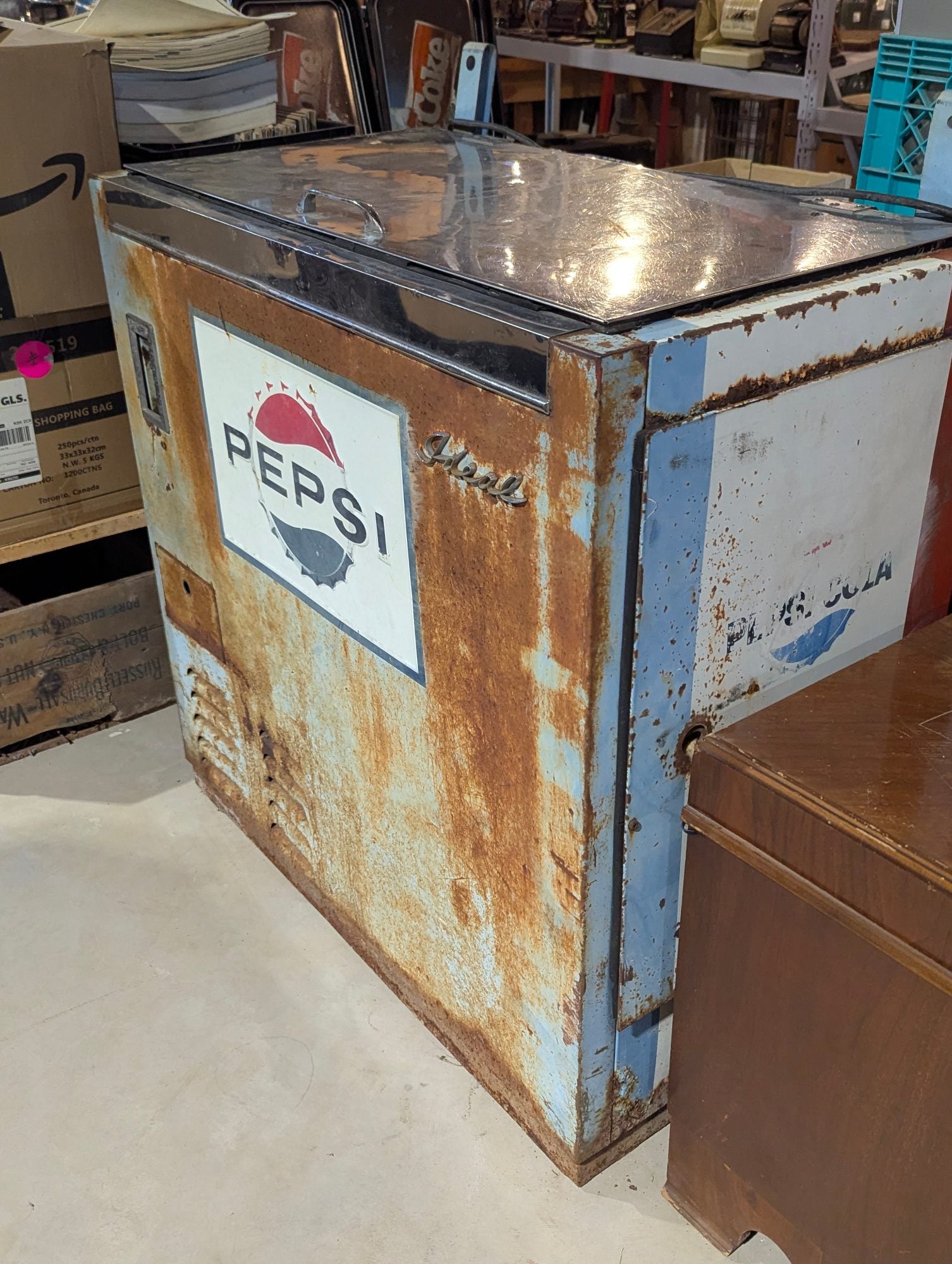 Vintage Ideal Pepsi-Cola Cooler - No Slider or Coin Mechanism