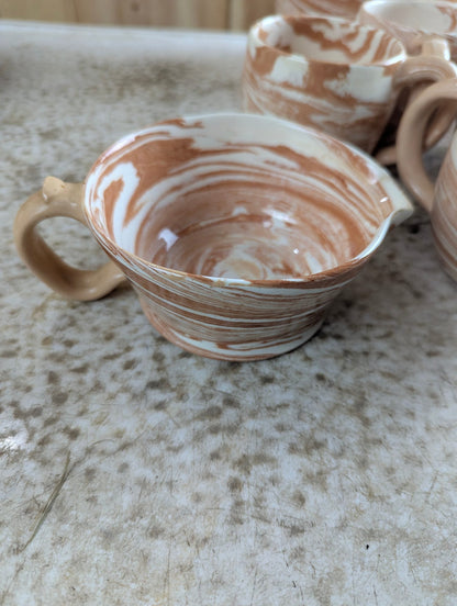 1960s Agateware 7-Piece Studio Pottery Set