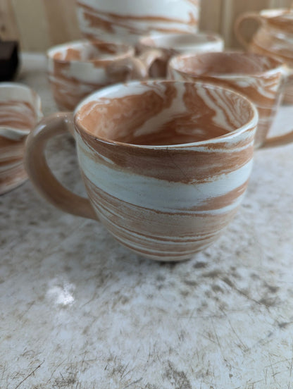 1960s Agateware 7-Piece Studio Pottery Set