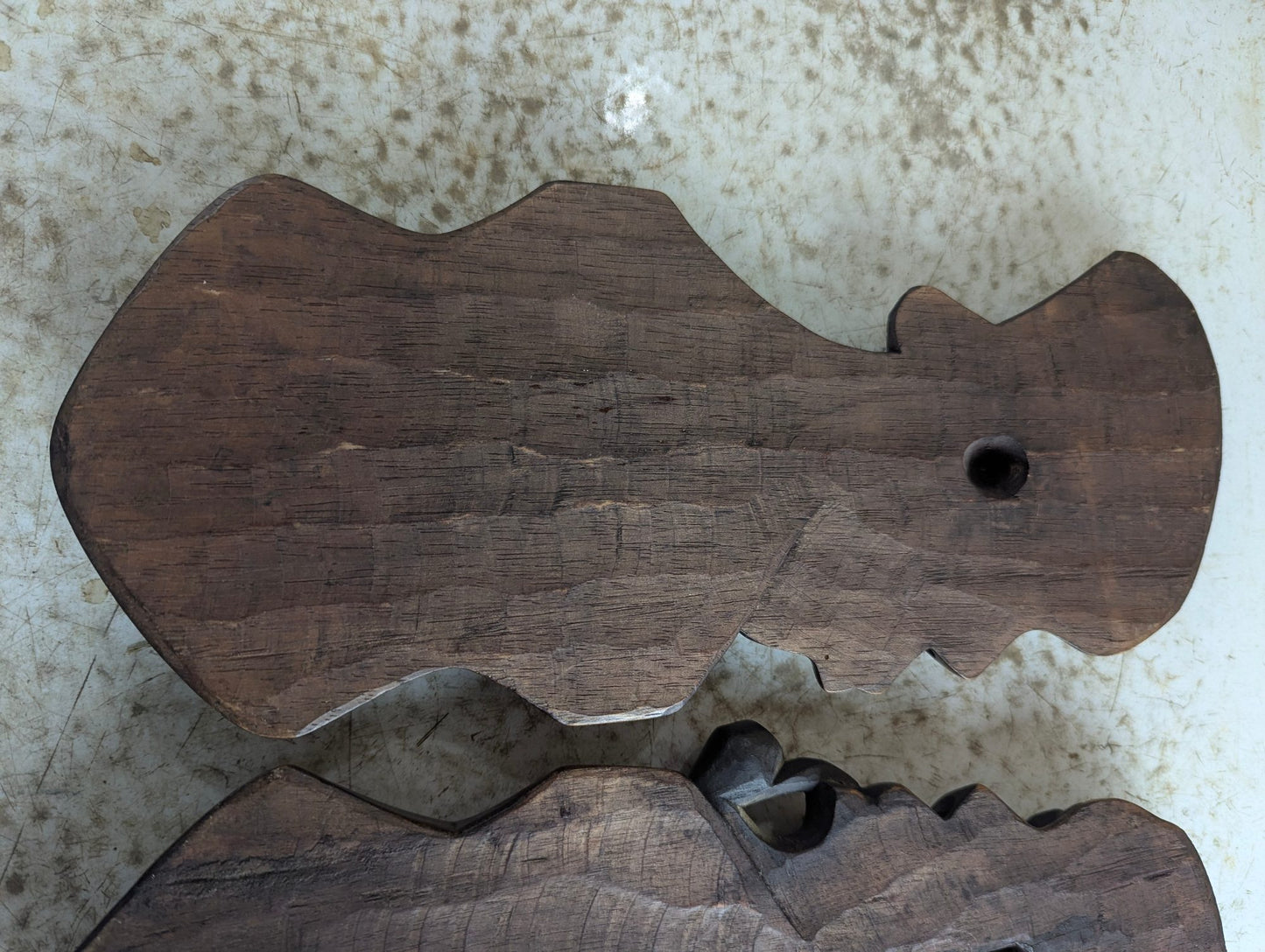 Pair of Mid-Century Hand-Carved African Hardwood Wall Profile Sculptures