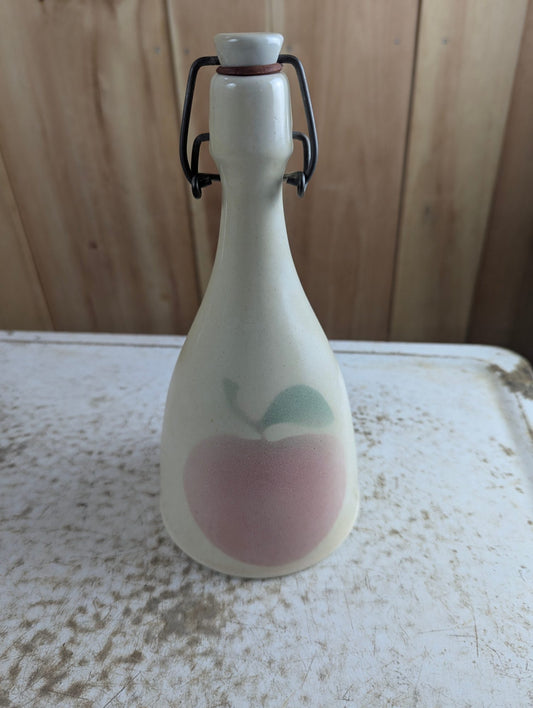 Vintage Stoneware Apple Design Milk Bottle