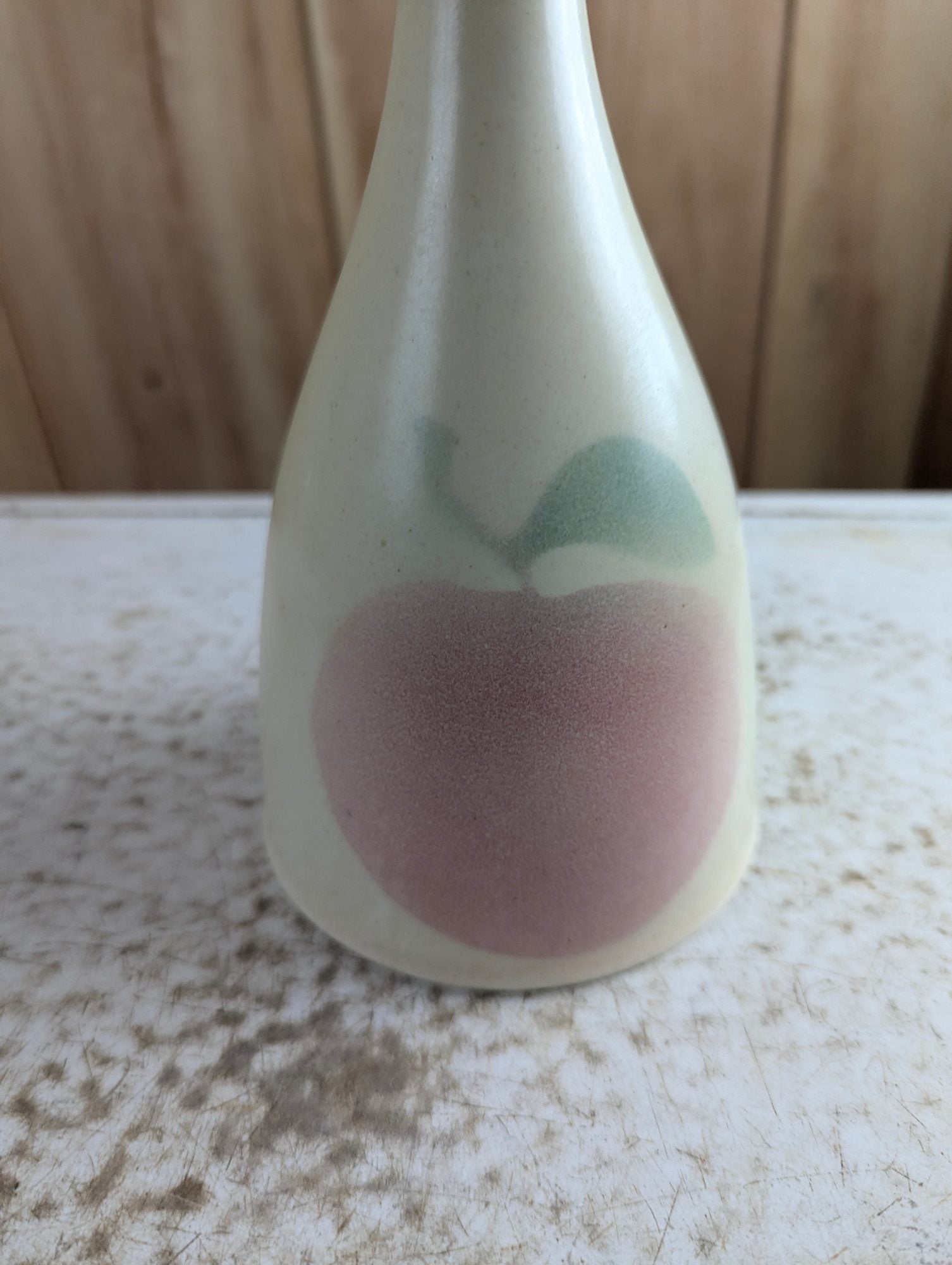 Vintage Stoneware Apple Design Milk Bottle