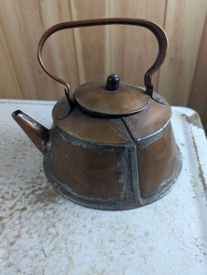 Antique Rustic Handmade Copper Kettle
