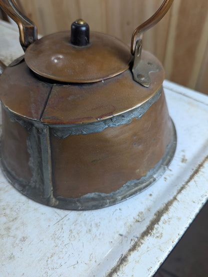 Antique Rustic Handmade Copper Kettle