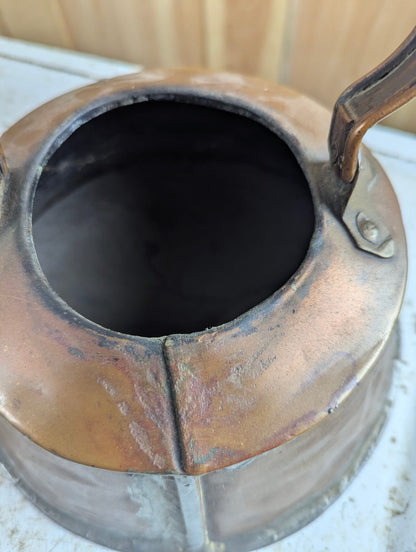 Antique Rustic Handmade Copper Kettle
