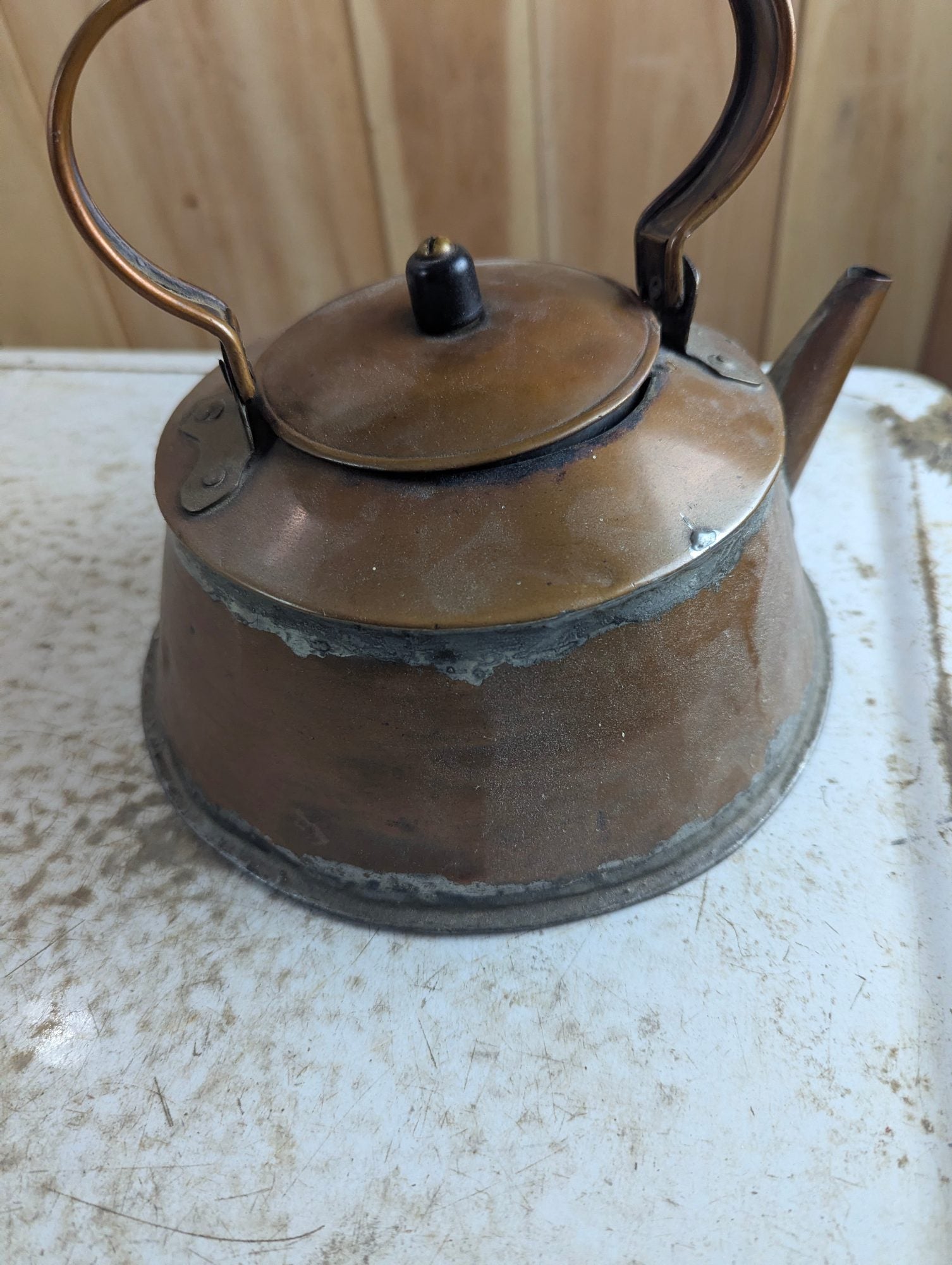 Antique Rustic Handmade Copper Kettle
