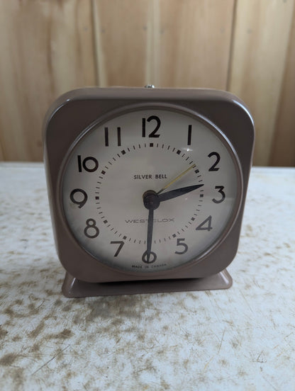 Vintage Westclox Silver Bell Wind-up Bedside Alarm Clock