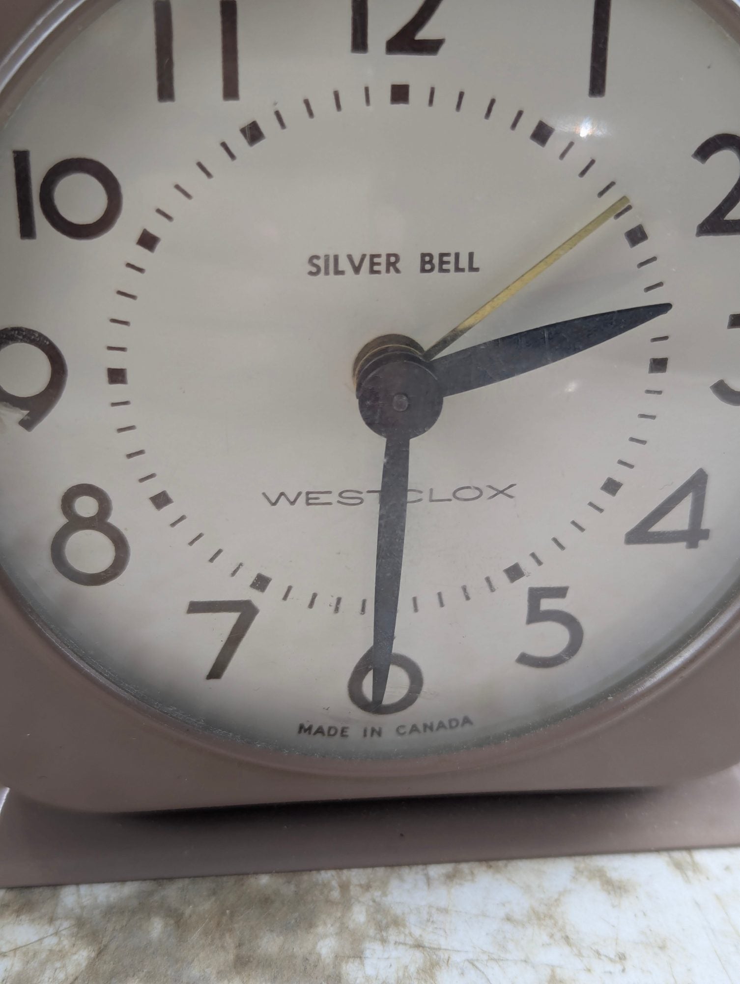 Vintage Westclox Silver Bell Wind-up Bedside Alarm Clock
