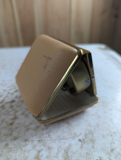 Vintage Fisher Wind-up Travel Alarm Clock in Case
