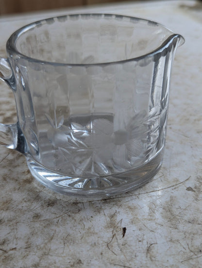 Antique Etched Manganese Glass Creamer