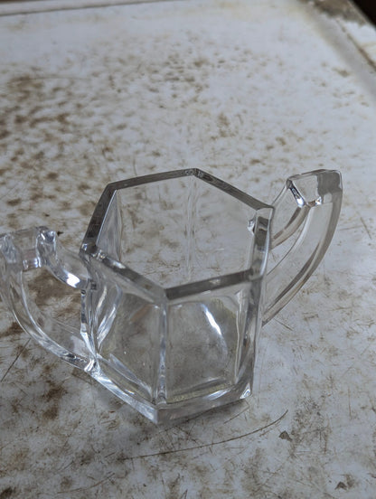Antique Art Deco Krys-tol 6-Sided Sugar Bowl Manganese Glass
