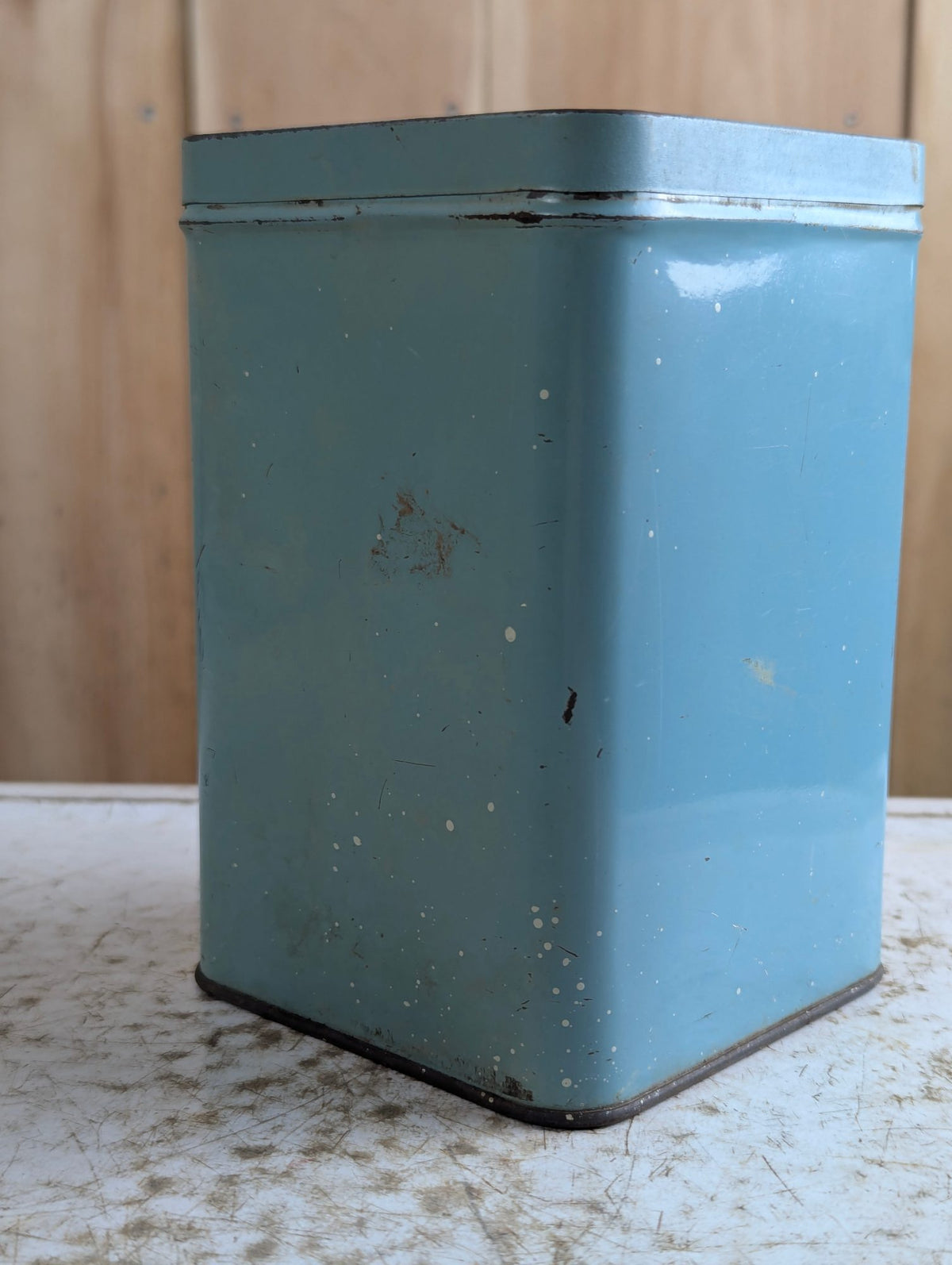 Vintage Blue Golden Tea 1lb Metal Tin