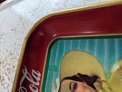 1938 French Canadian "Girl at Shade" Coca-Cola Tray