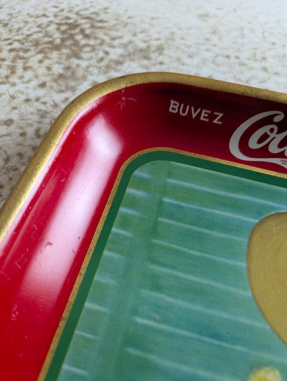 1938 French Canadian "Girl at Shade" Coca-Cola Tray