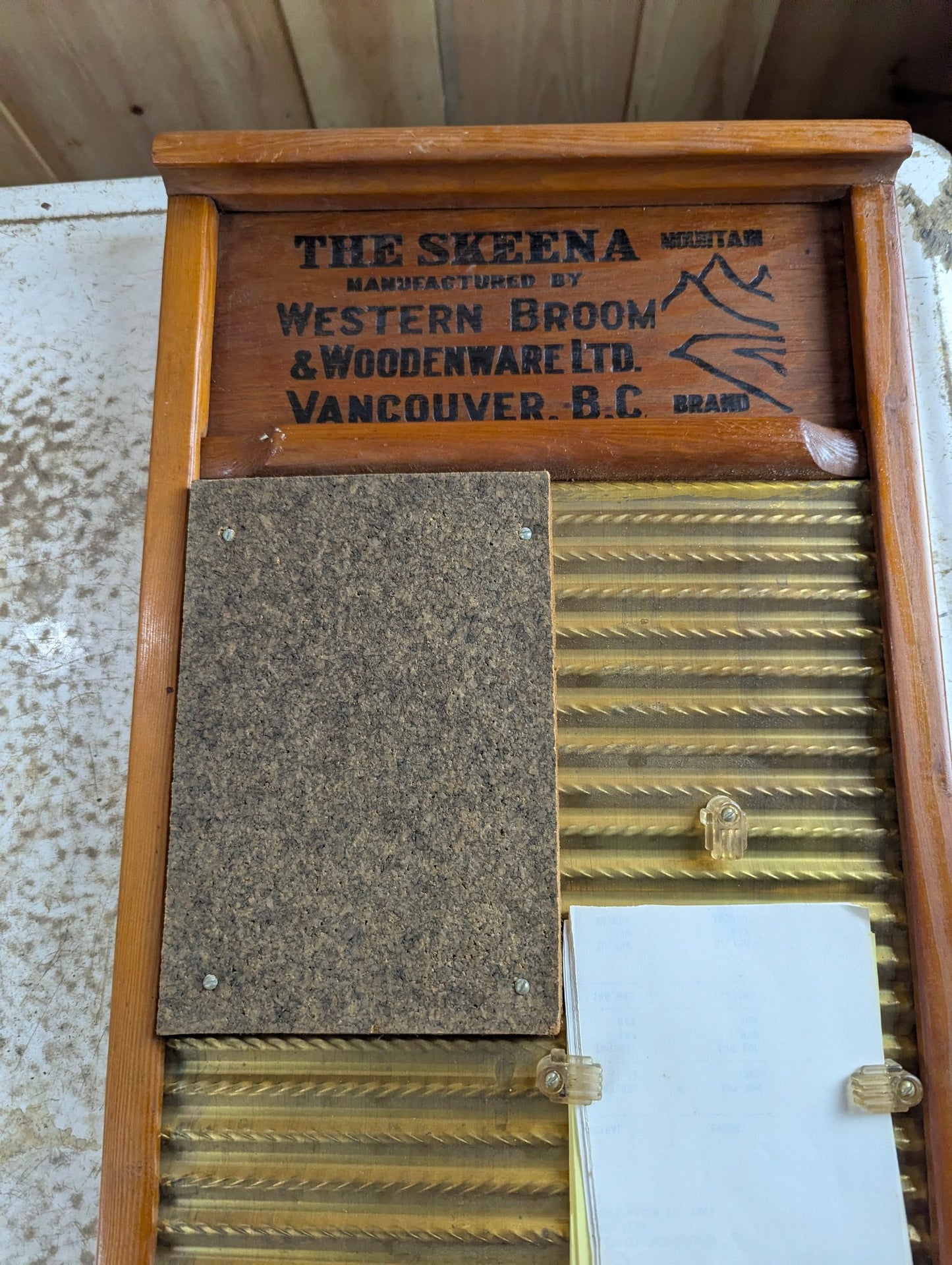 Repurposed Skeena Mountain washboard Noteboard