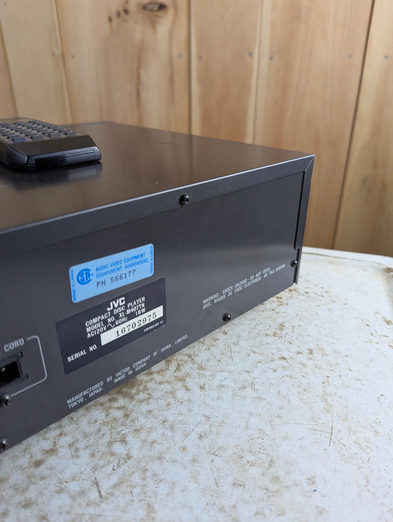 JVC XL-M407 Compact Disc Automatic Changer with Two 6-Disc Magazine Cartridges and Remote - Tested Working