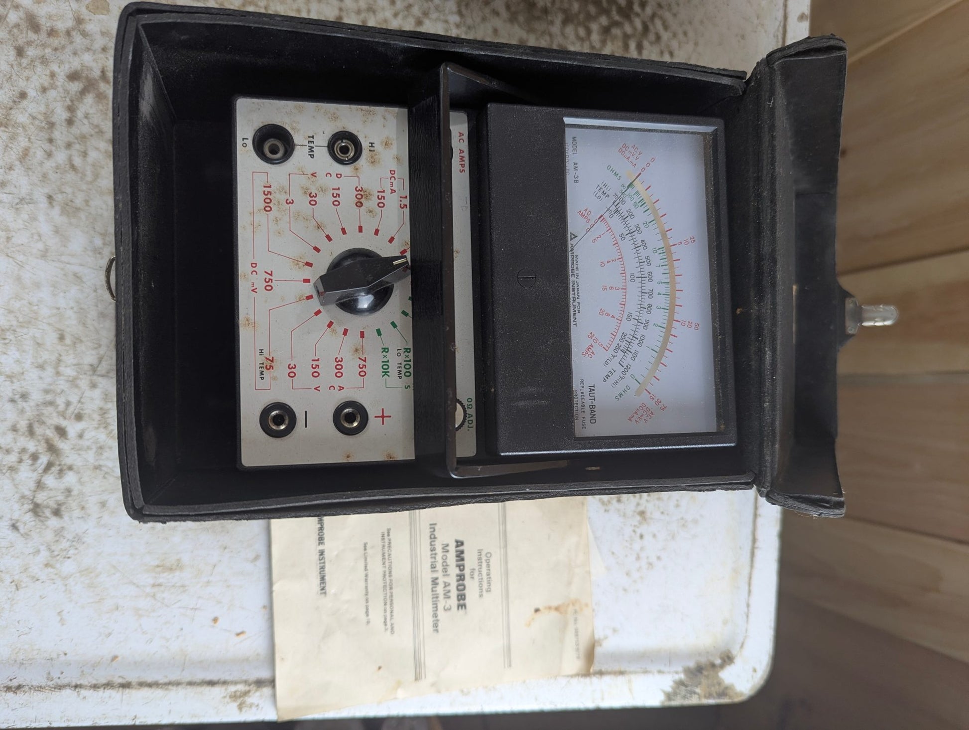 Vintage Amprobe Model AM-3 Multimeter in Case with Manual