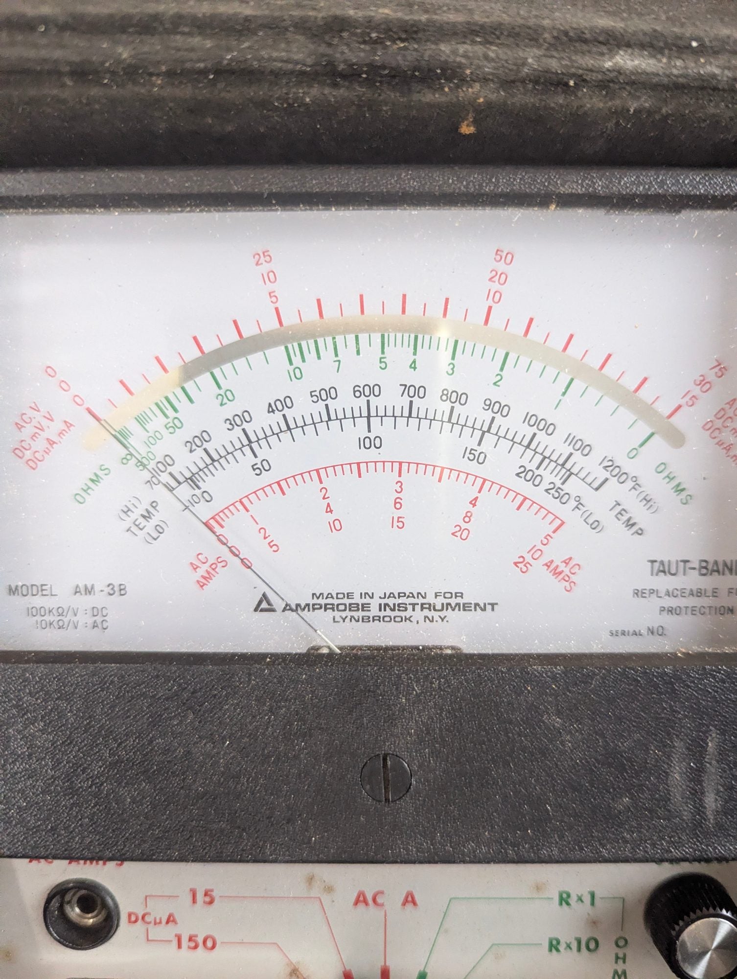 Vintage Amprobe Model AM-3 Multimeter in Case with Manual