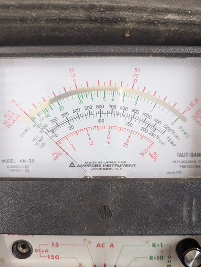 Vintage Amprobe Model AM-3 Multimeter in Case with Manual