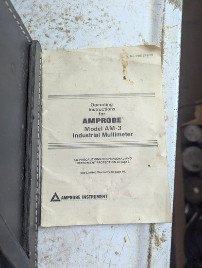 Vintage Amprobe Model AM-3 Multimeter in Case with Manual