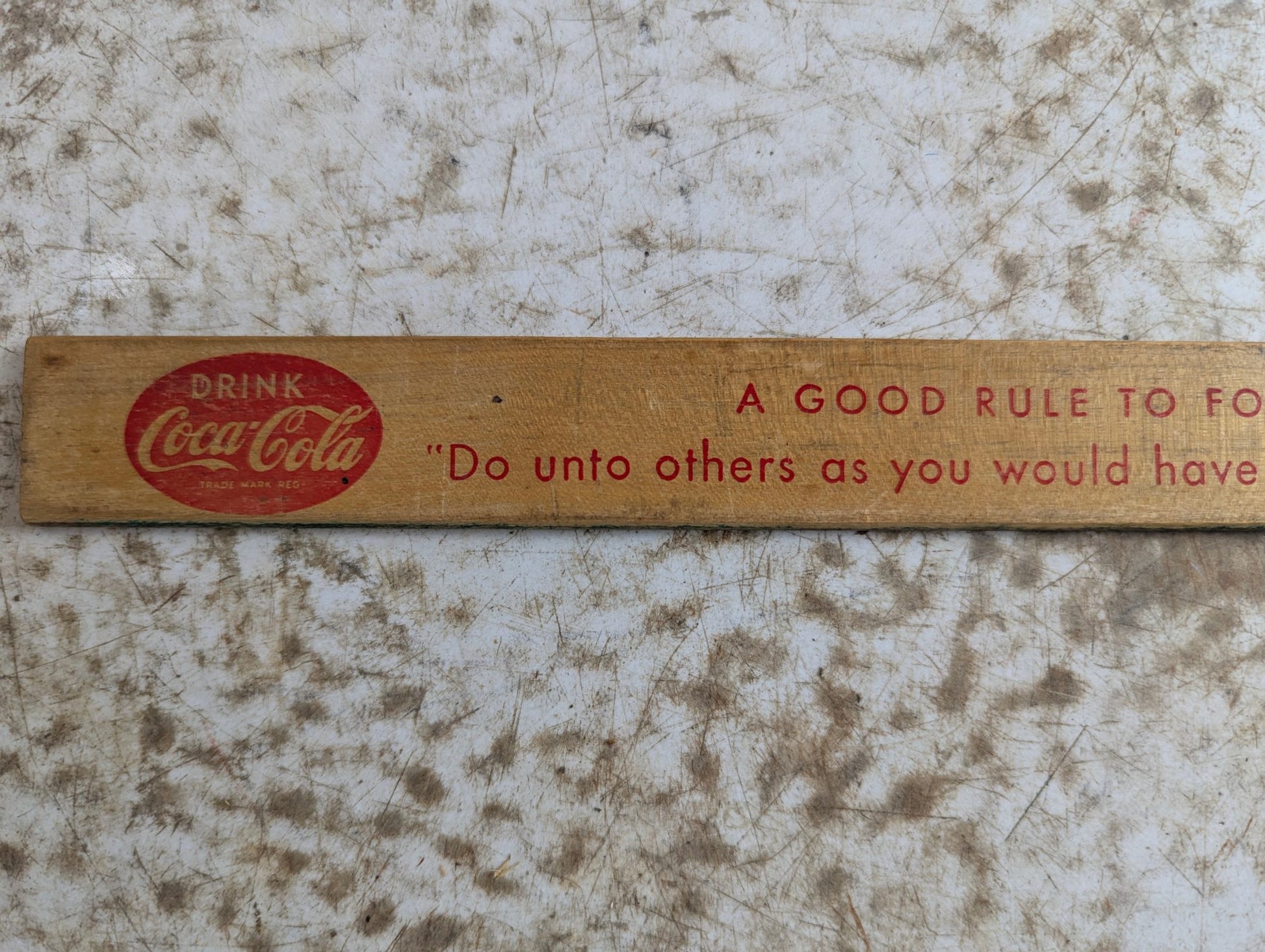 Vintage Wood Coca-Cola Advertising Ruler