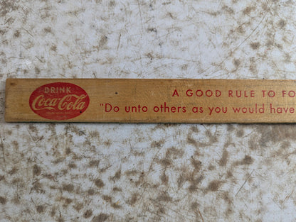 Vintage Wood Coca-Cola Advertising Ruler