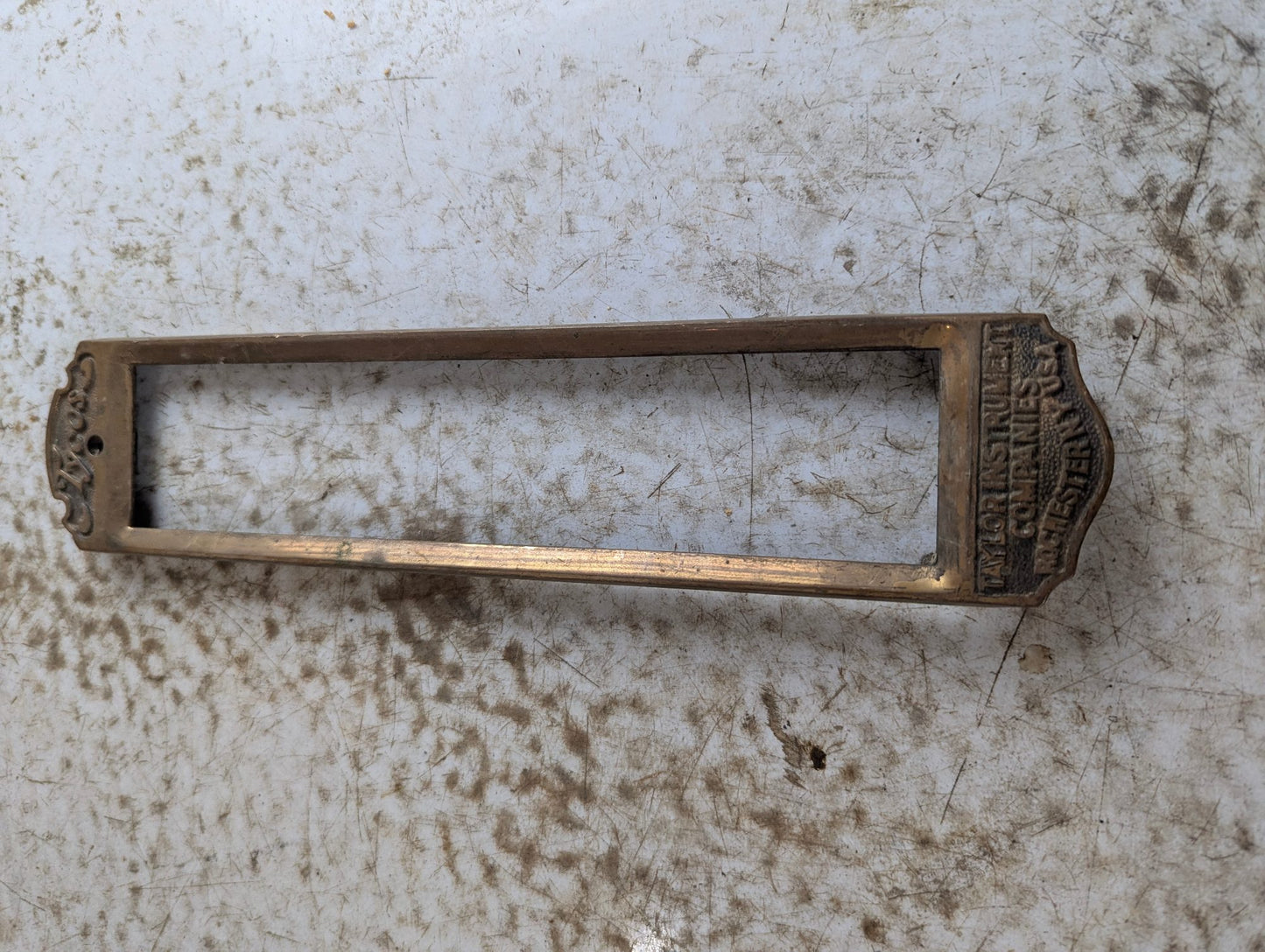 Antique Brass Taylor Instruments Temperature Guage Frame