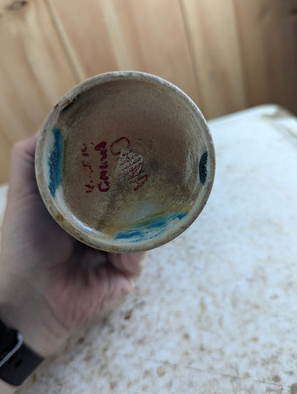 Early 20th Century 10" Turquoise Glazed Chinese Vase - Damaged