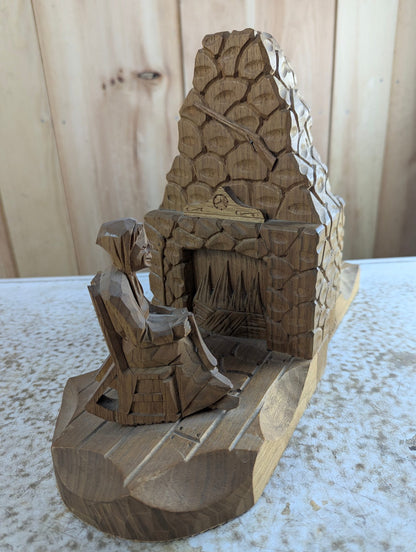 Pair of Hand-carved Quebec Folk Art Bookends - Signed