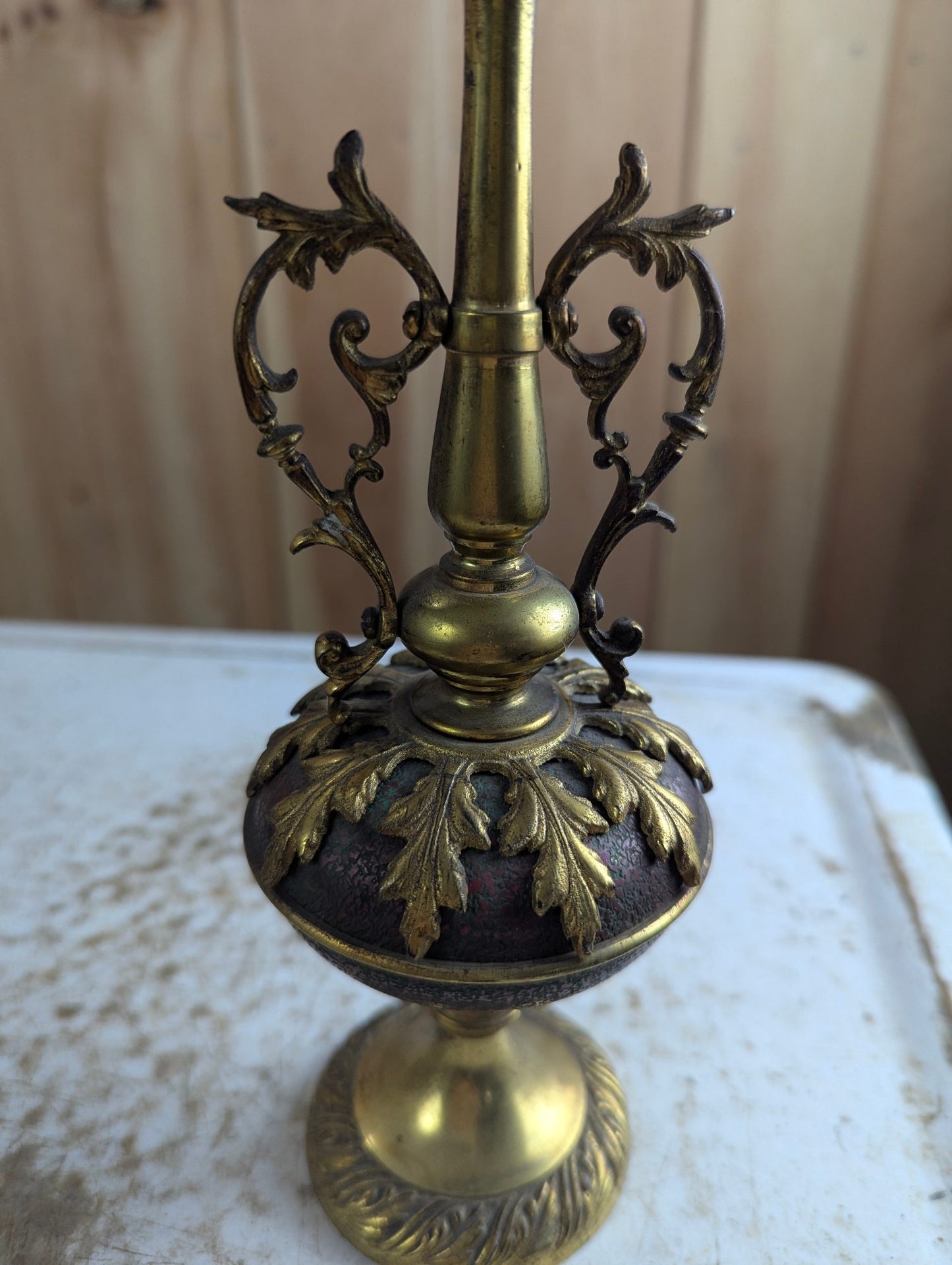 Vintage 9.5" Ornate Brass Urn Candlestick