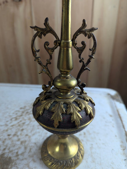 Vintage 9.5" Ornate Brass Urn Candlestick