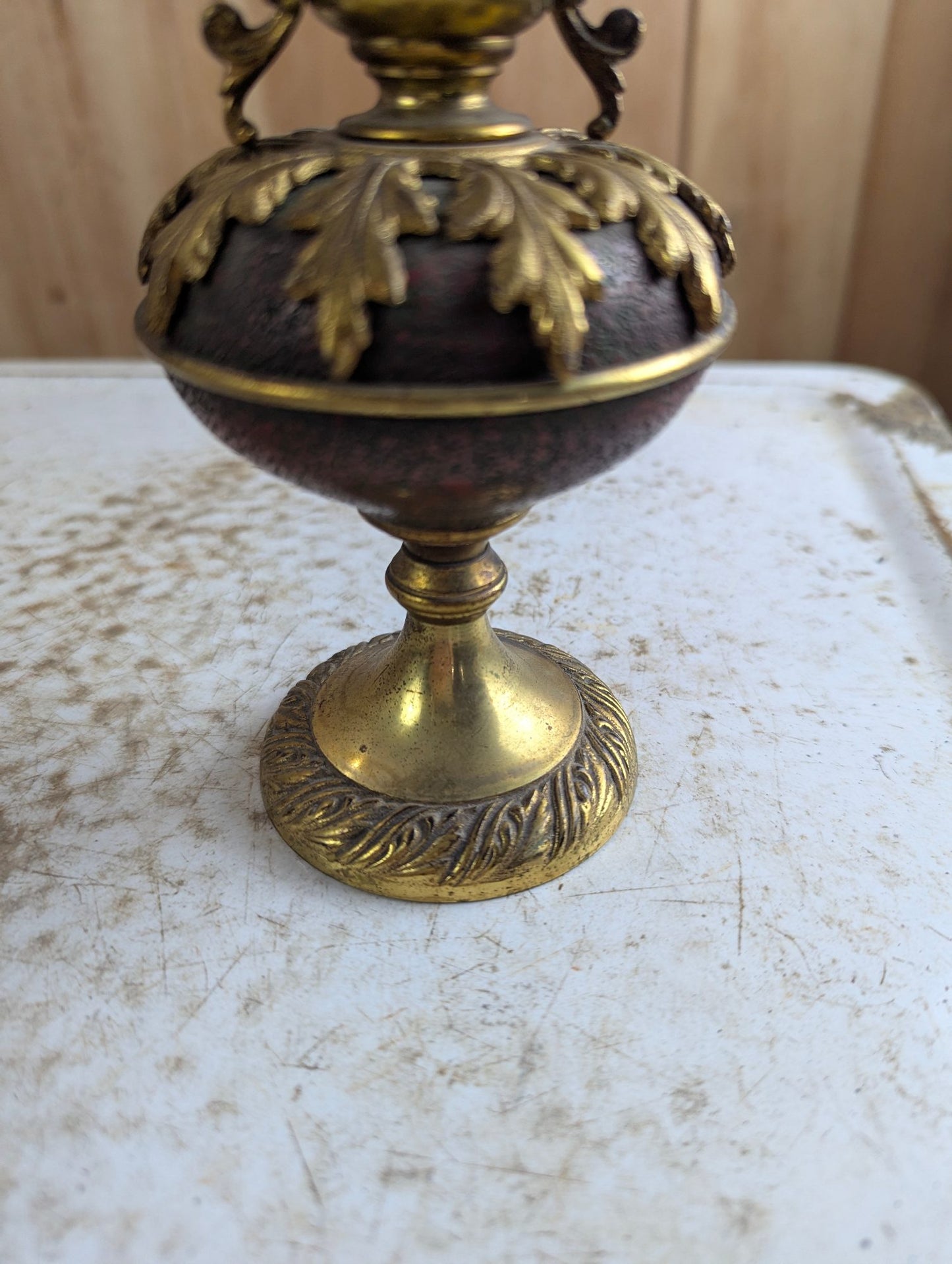 Vintage 9.5" Ornate Brass Urn Candlestick