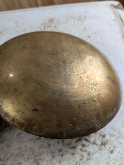 Vintage Chinese Etched Brass 8" Bowl with Dragon Design