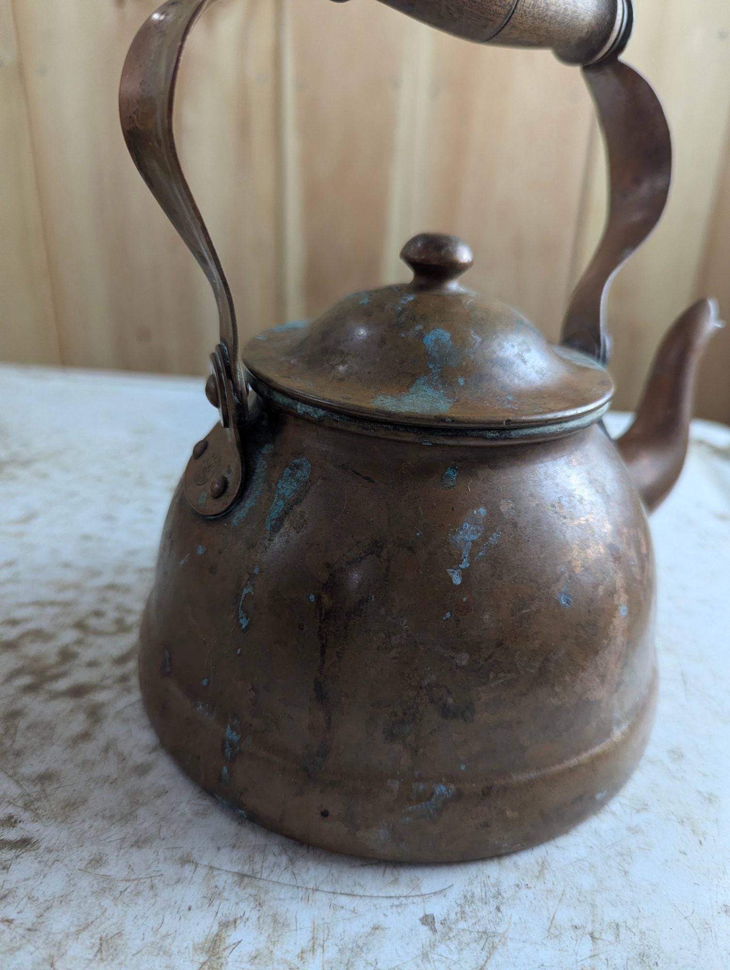 Vintage 4.5" Tall Tagus Portuguese Copper Tea Kettle