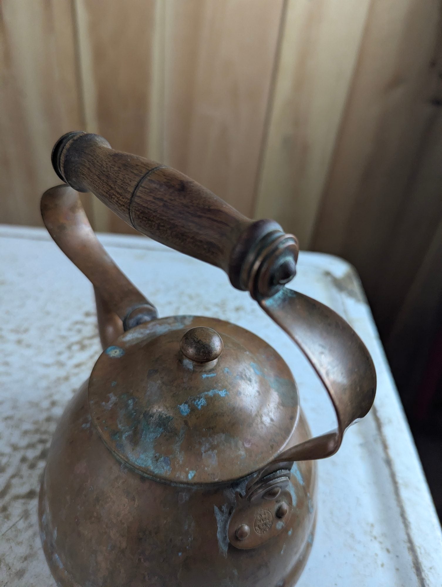 Vintage 4.5" Tall Tagus Portuguese Copper Tea Kettle