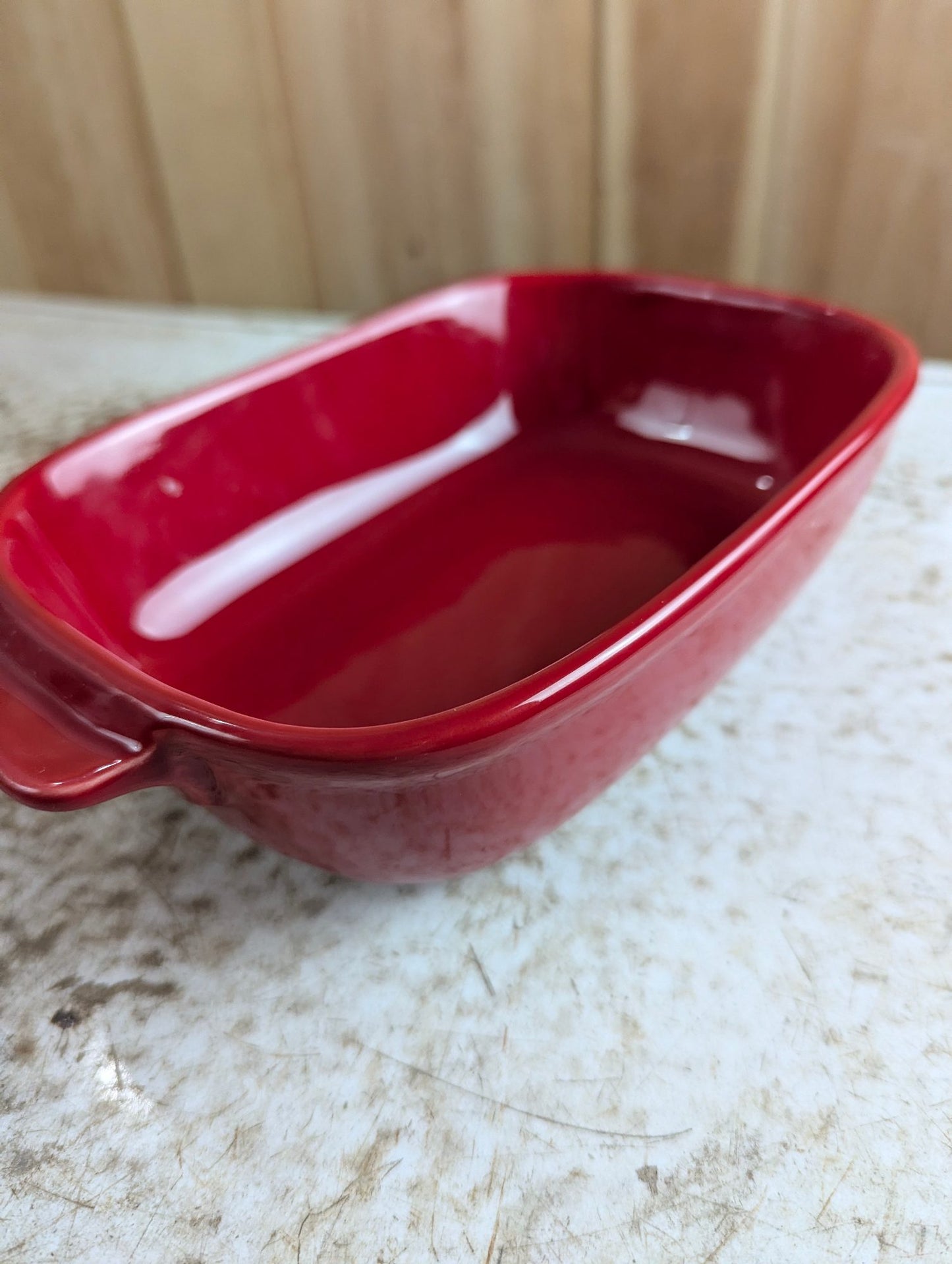 Italian Maioliche Jessica Red Ceramic 10" x 6" Casserole Baker Dish