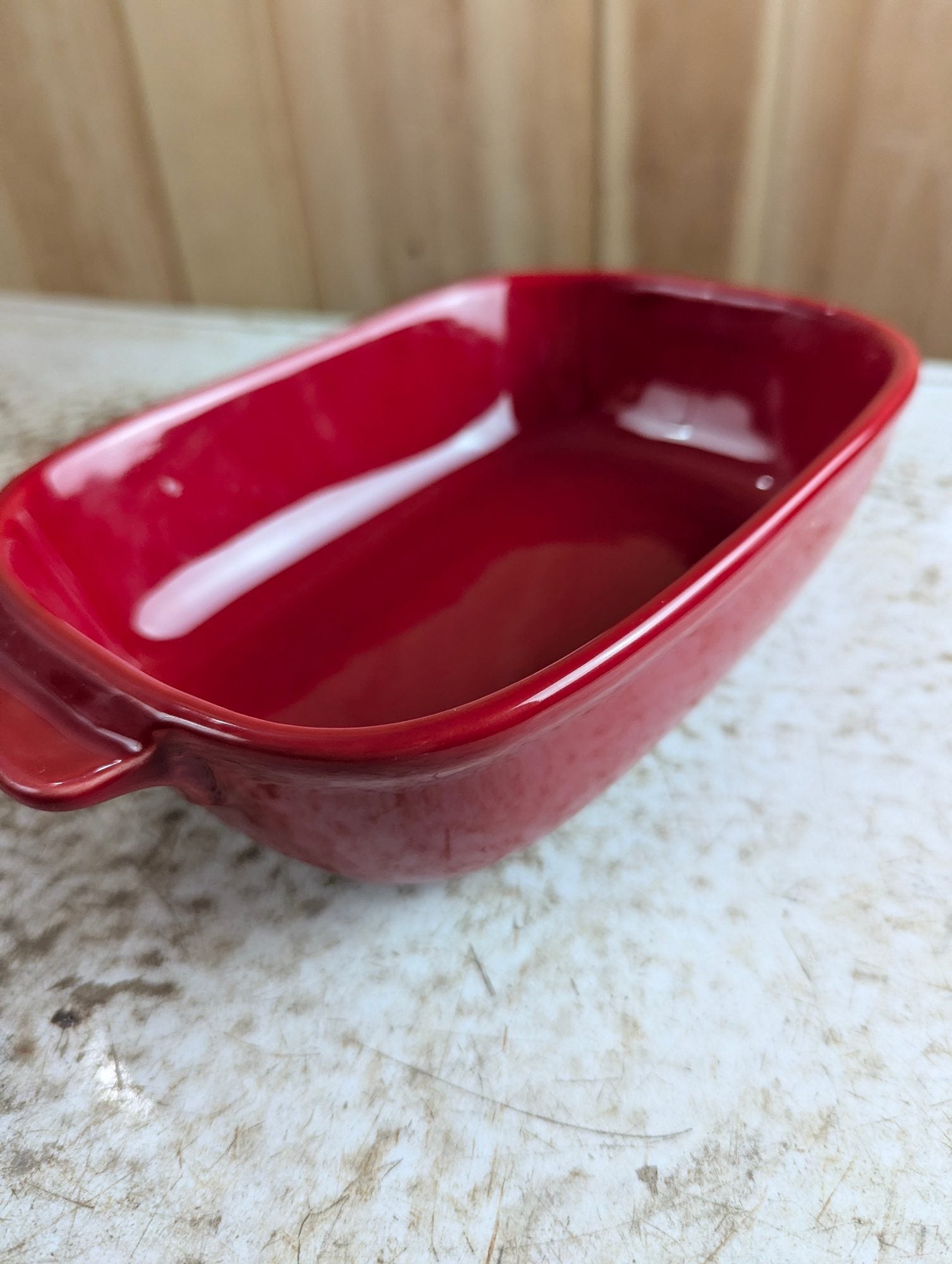 Italian Maioliche Jessica Red Ceramic 10" x 6" Casserole Baker Dish