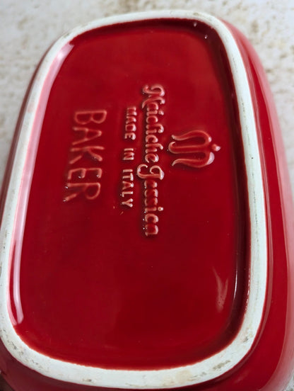 Italian Maioliche Jessica Red Ceramic 10" x 6" Casserole Baker Dish
